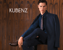 Elegancki mężczyzna w garniturze i płaszczu KUBENZ – jesienna kolekcja 2025