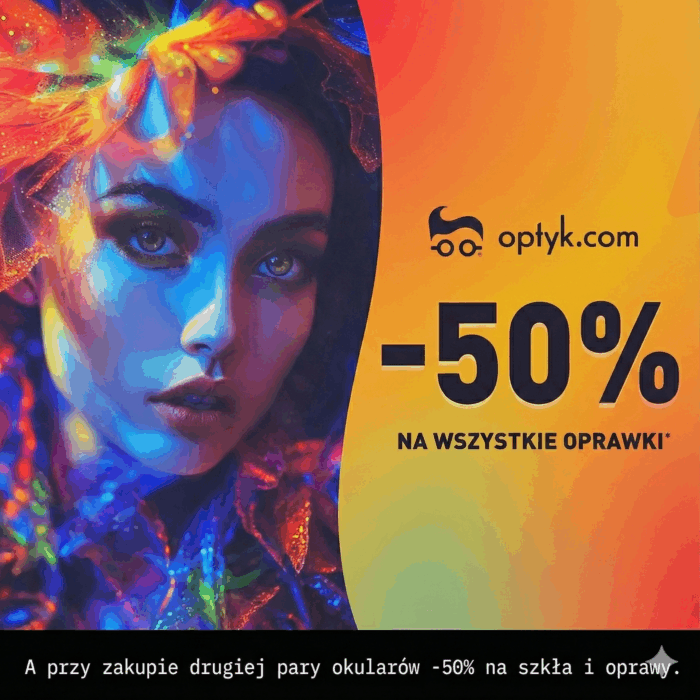 – 50% rabatu na wszystkie oprawki i zniżka na drugą parę okularów.