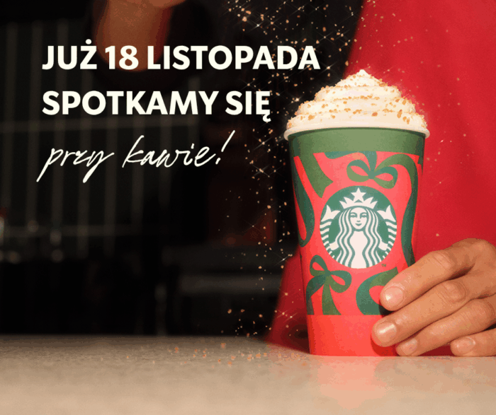 Kawa Starbucks w świątecznym kubku – otwarcie 18 listopada w Outlet Park.
