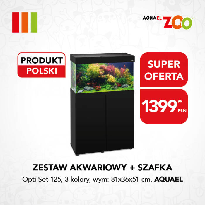 Zestaw akwariowy Aquael Opti Set 125 z szafką w promocji w Aquael ZOO