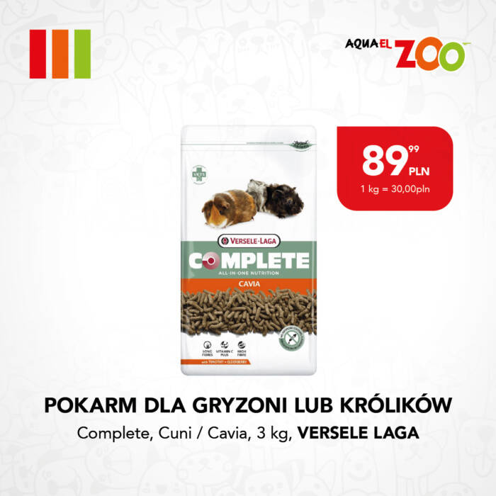 Pokarm Versele Laga Complete dla gryzoni i królików w promocji