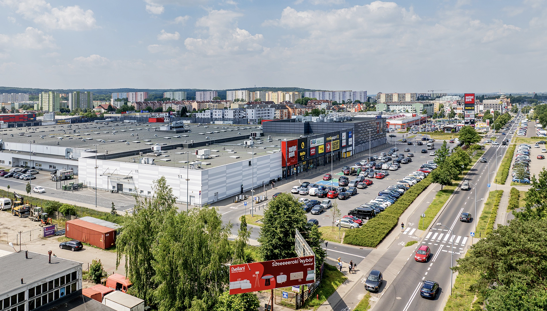 outlet park szczecin z lotu ptaka