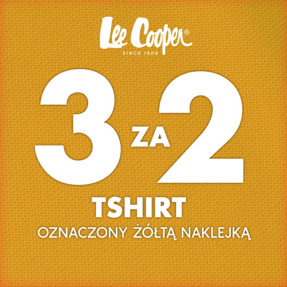 Promocja Lee Cooper t-shirty 3 za 2 oznaczone żółtą naklejką