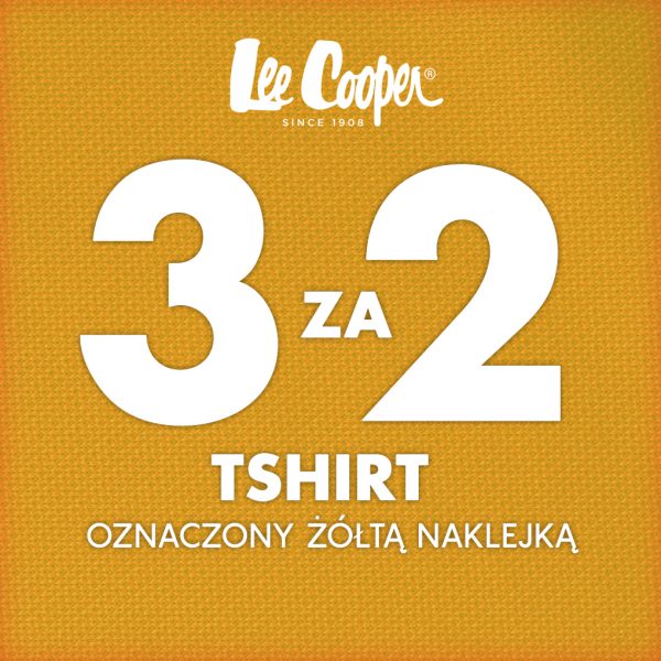 Promocja Lee Cooper t-shirty 3 za 2 oznaczone żółtą naklejką