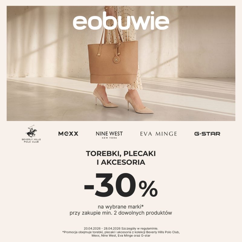 Promocja eobuwie torebki plecaki akcesoria 30 procent taniej Outlet Park Szczecin