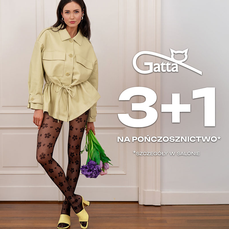 kobieta w rajstopach gatta promocja 3+1 ponczochy
