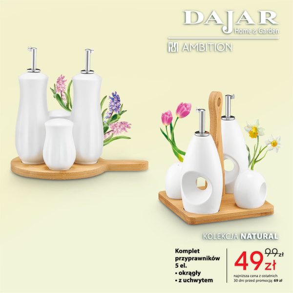 zestaw przyprawnikow ambition natural ceramika drewno