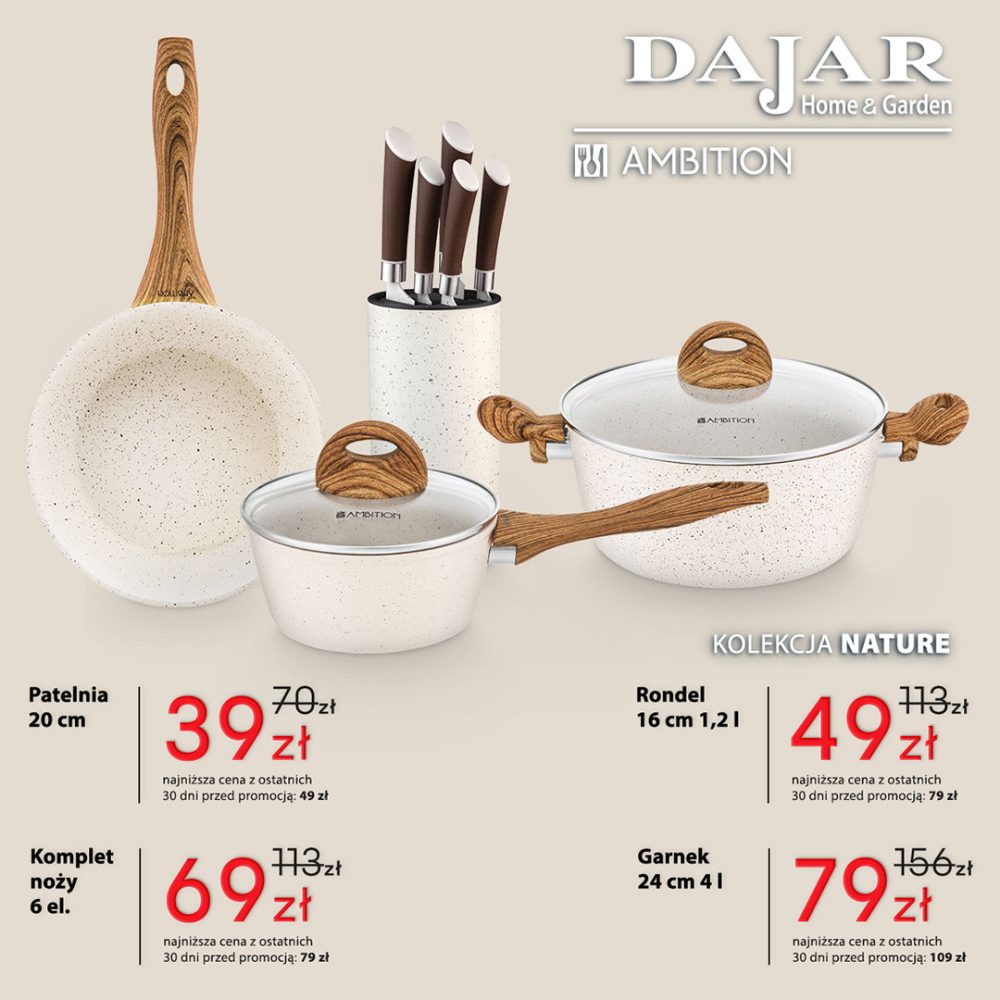 kolekcja nature ambition garnki patelnia noze promocja kuchnia