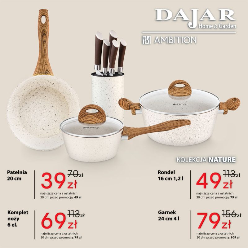 kolekcja nature ambition garnki patelnia noze promocja kuchnia