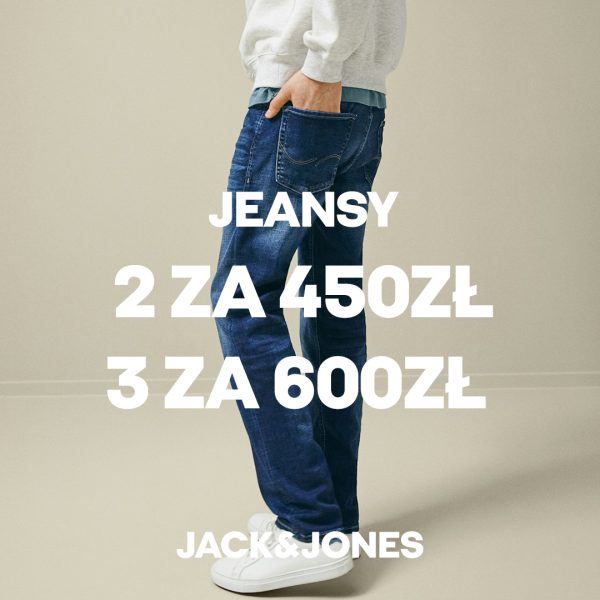 mężczyzna w jeansach jack&jones promocja 2 za 450 zł 3 za 600 zł