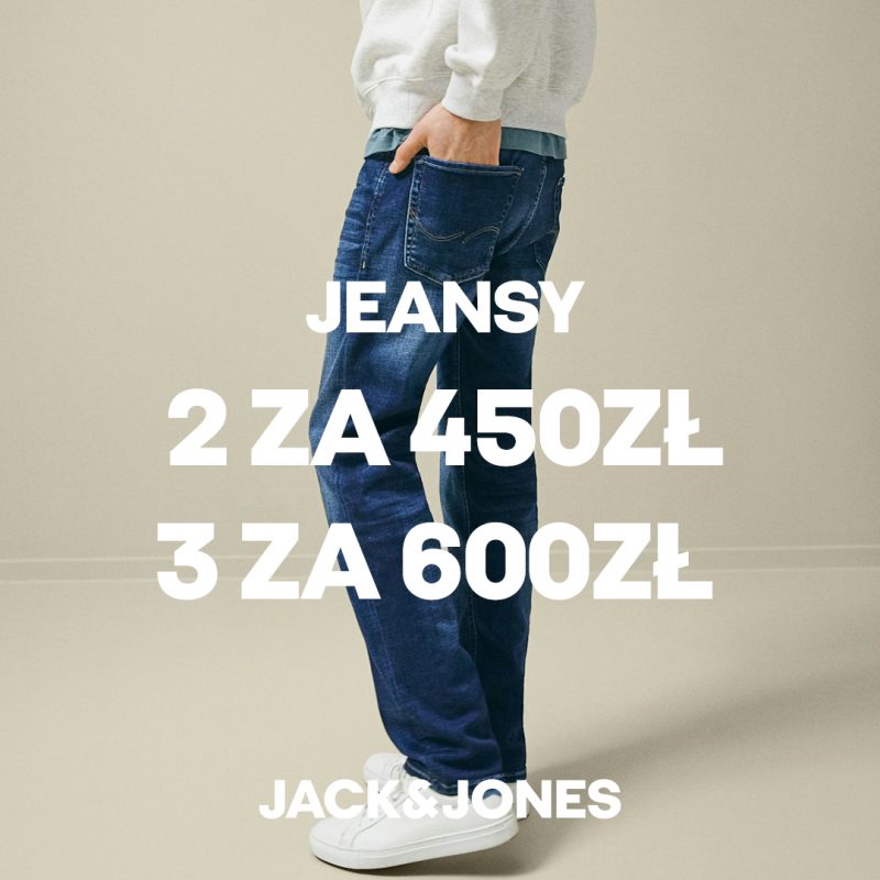 mężczyzna w jeansach jack&jones promocja 2 za 450 zł 3 za 600 zł