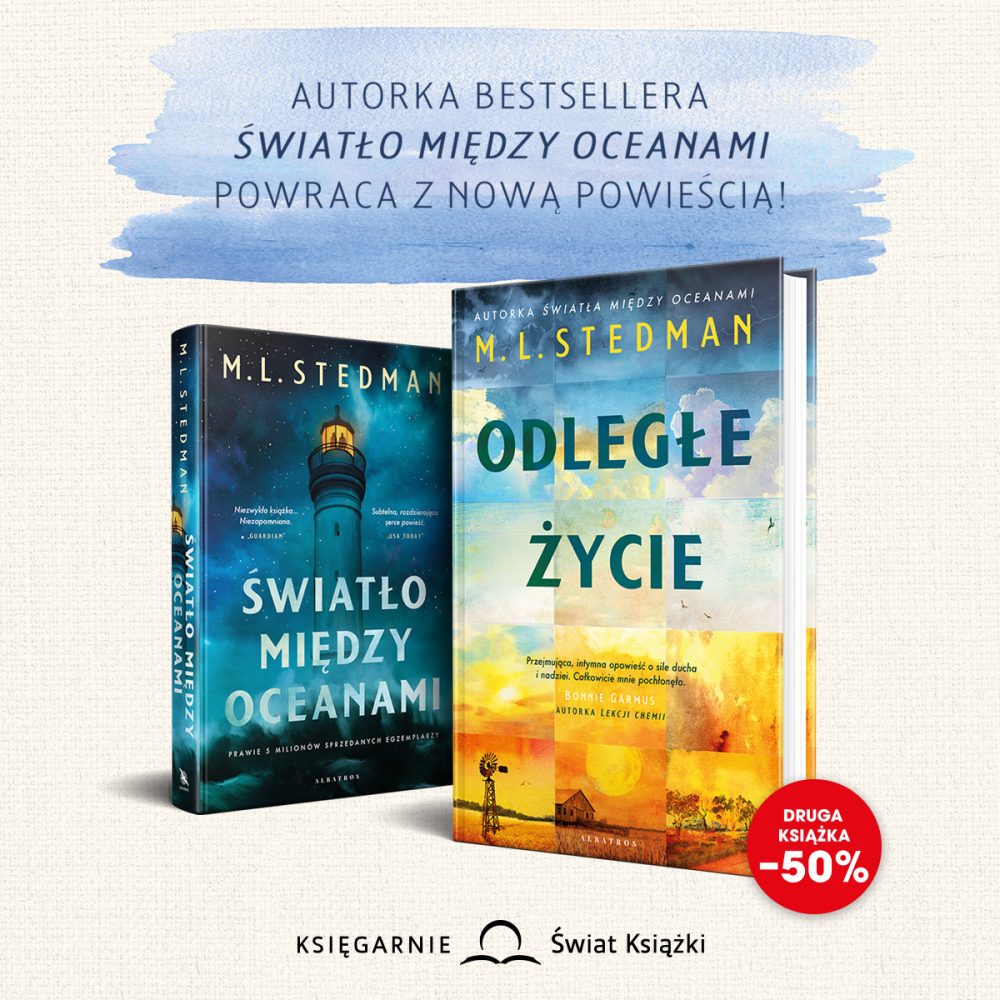 Promocja druga książka 50 procent w Świecie Książki na bestseller i nowość Odległe życie