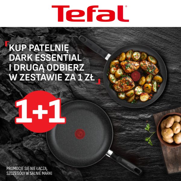 Promocja Tefal Dark Essential kup patelnię druga za 1 zł