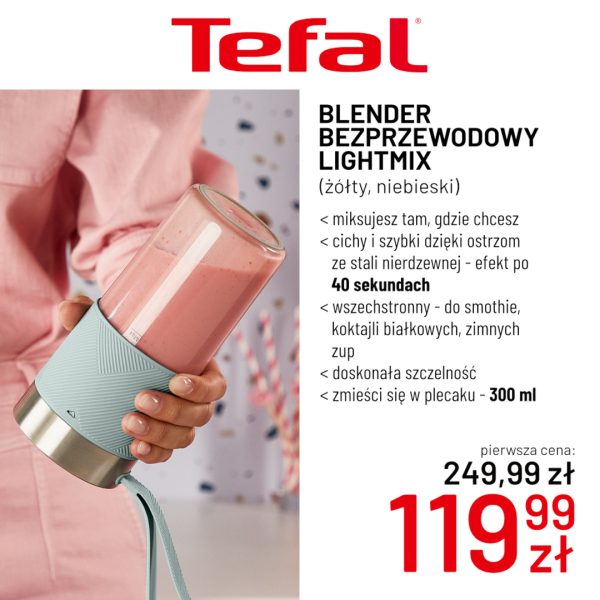 Bezprzewodowy blender Tefal Lightmix w promocyjnej cenie 119,99 zł