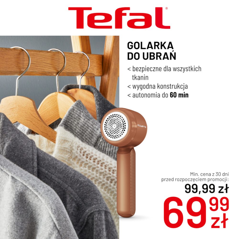 Golarka do ubrań Tefal w promocyjnej cenie 69,99 zł