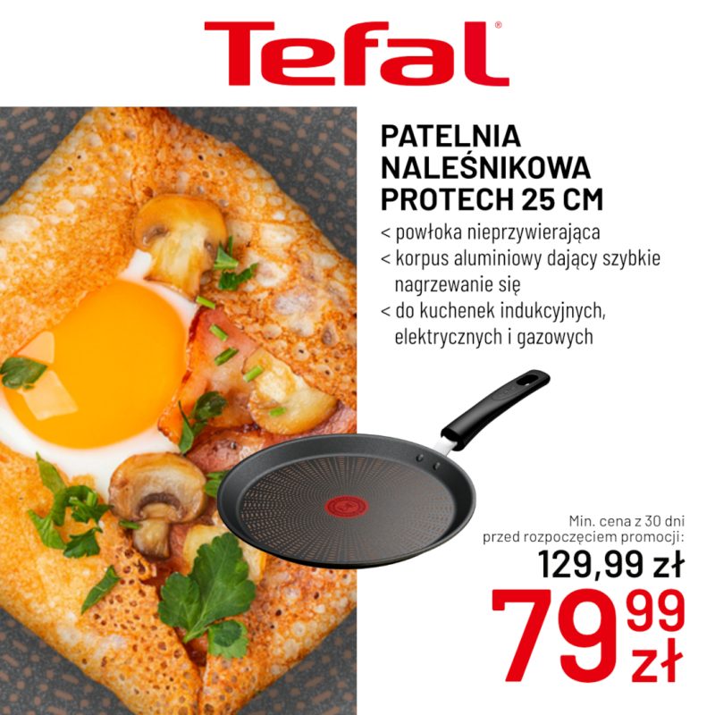 Patelnia naleśnikowa Tefal PROTECH 25 cm w promocji 79,99 zł