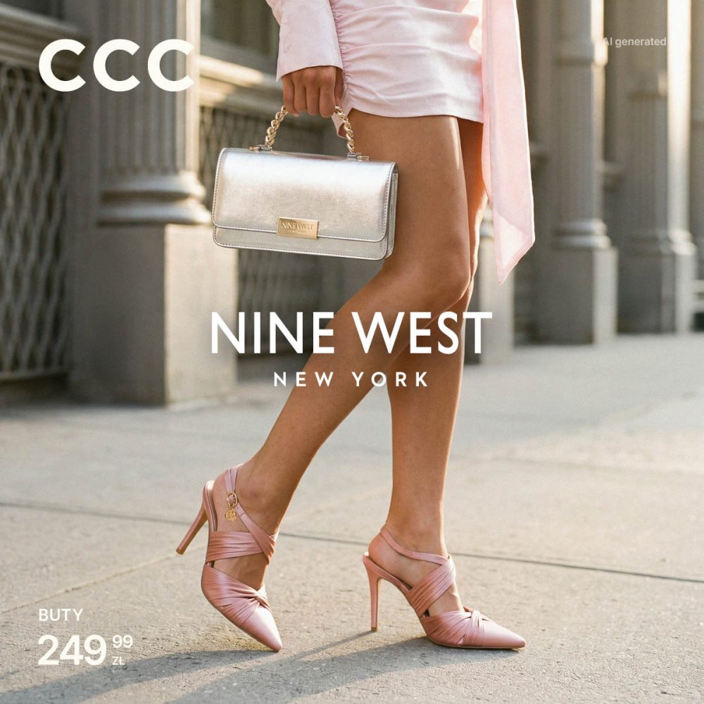 Różowe buty Nine West, srebrna torebka, kolekcja CCC