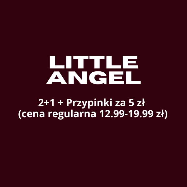 Logo Little Angel, promocja 2+1 i przypinki