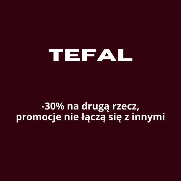 Logo Tefal, promocja -30% na drugi produkt