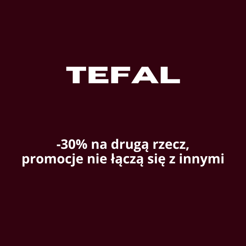 Logo Tefal, promocja -30% na drugi produkt