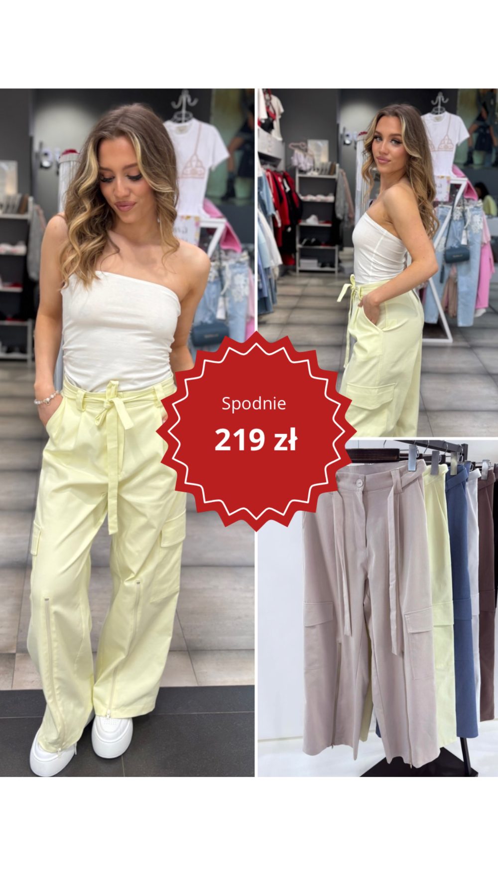 Damskie spodnie cargo By o la la za 219 zł w Outlet Park Szczecin
