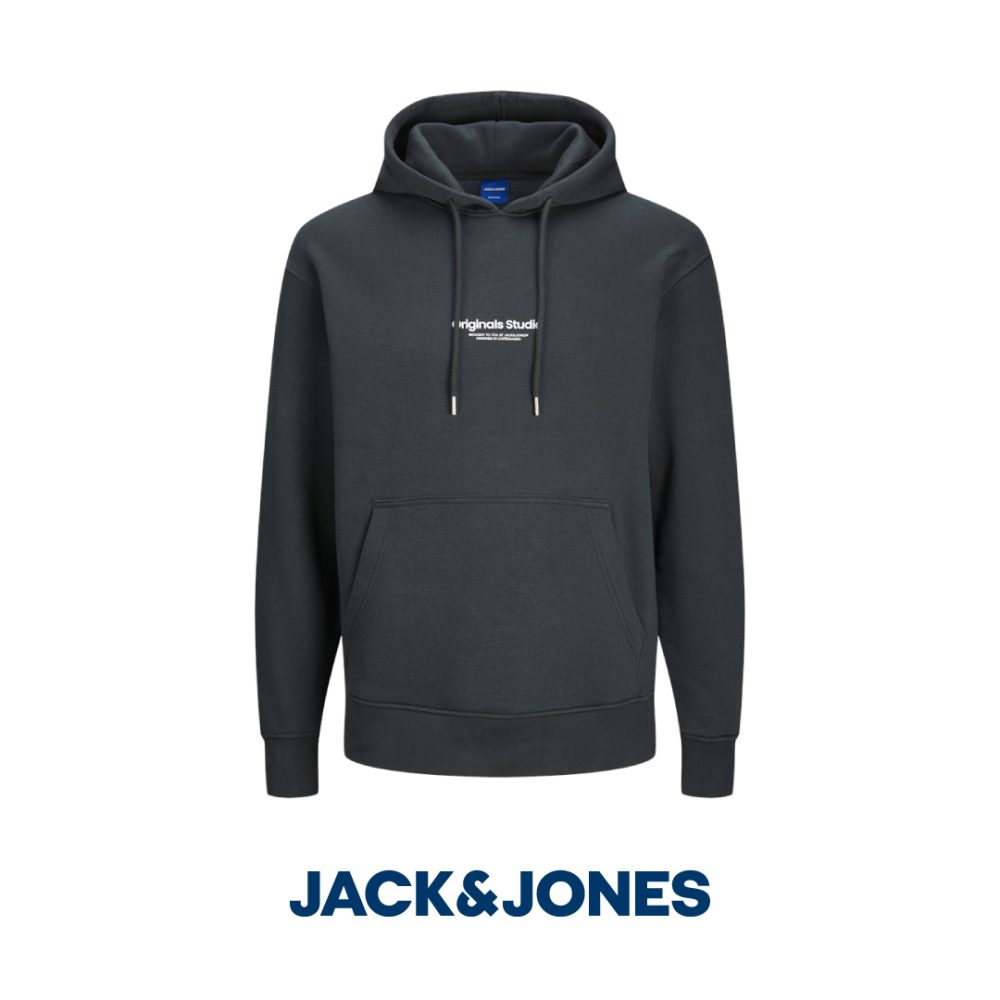 Szara bluza z kapturem marki Jack & Jones