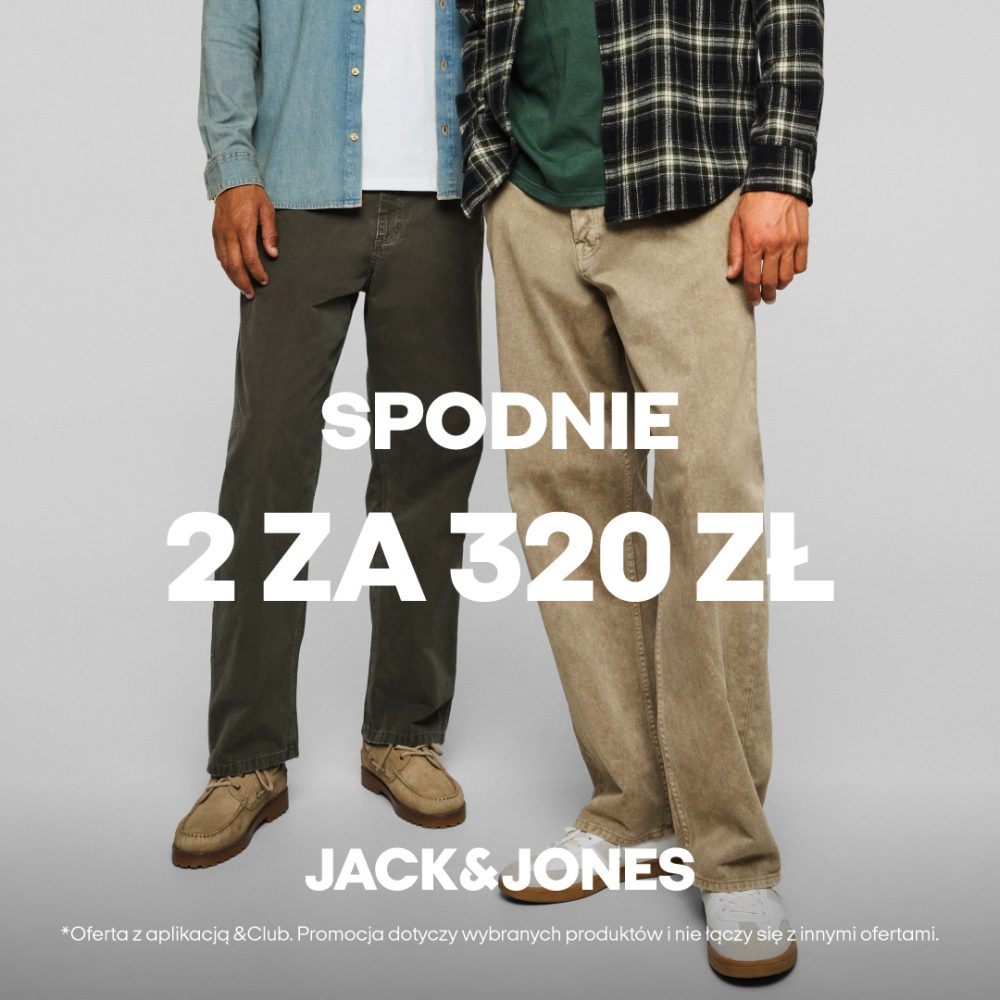 Dwaj mężczyźni w spodniach Jack & Jones, różne kolory