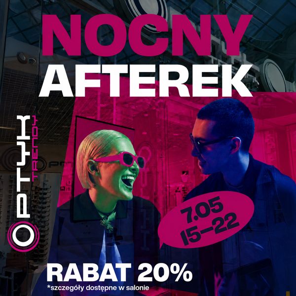 Para w okularach Optique Trendy podczas nocnej promocji
