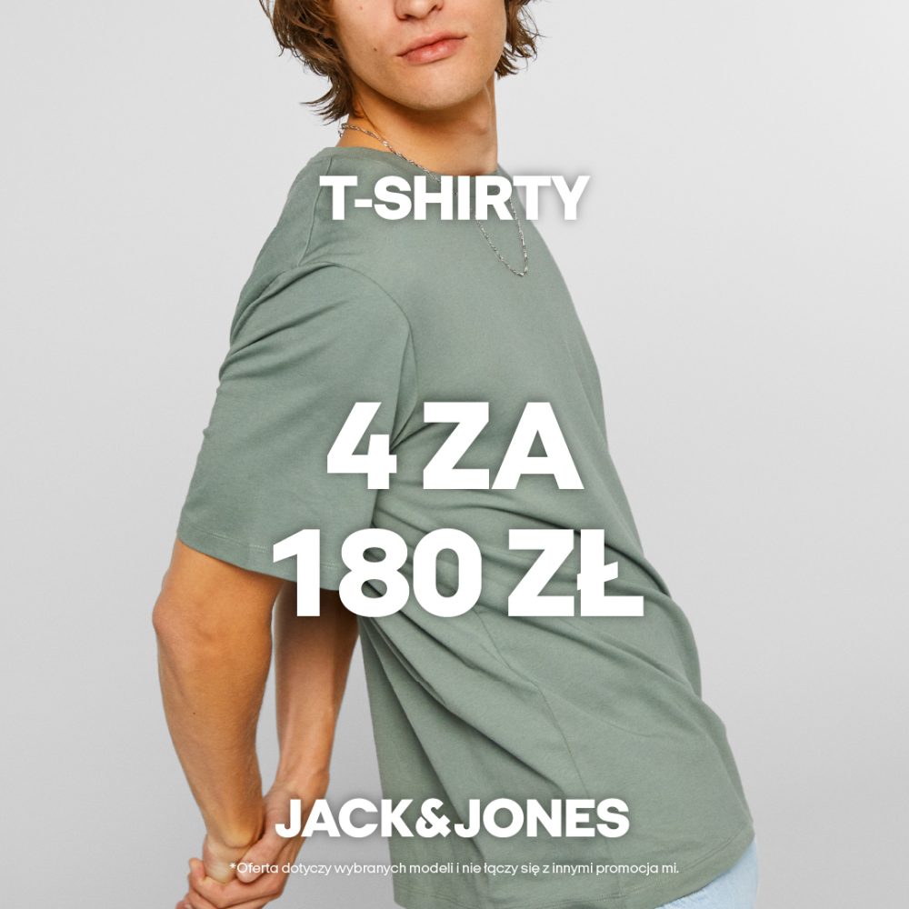 Mężczyzna w zielonym t-shircie Jack & Jones