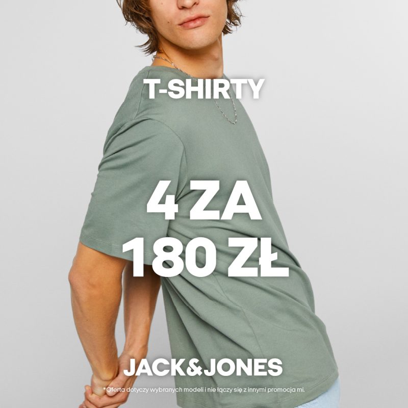 Mężczyzna w zielonym t-shircie Jack & Jones