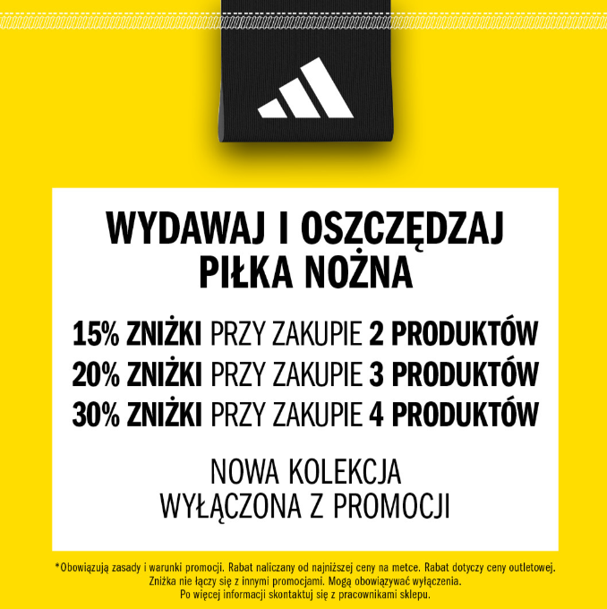 Logo Adidas na czarnym tle, promocja piłka nożna