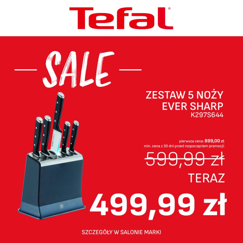 Zestaw 5 noży kuchennych Tefal Ever Sharp w super cenie w Outlet Park Szczecin
