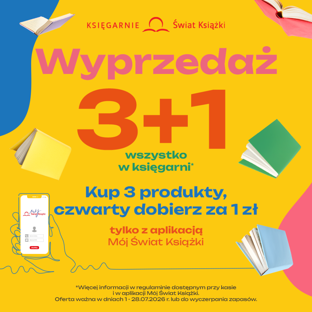 Grafika promocyjna Księgarni Świat Książki z napisem \