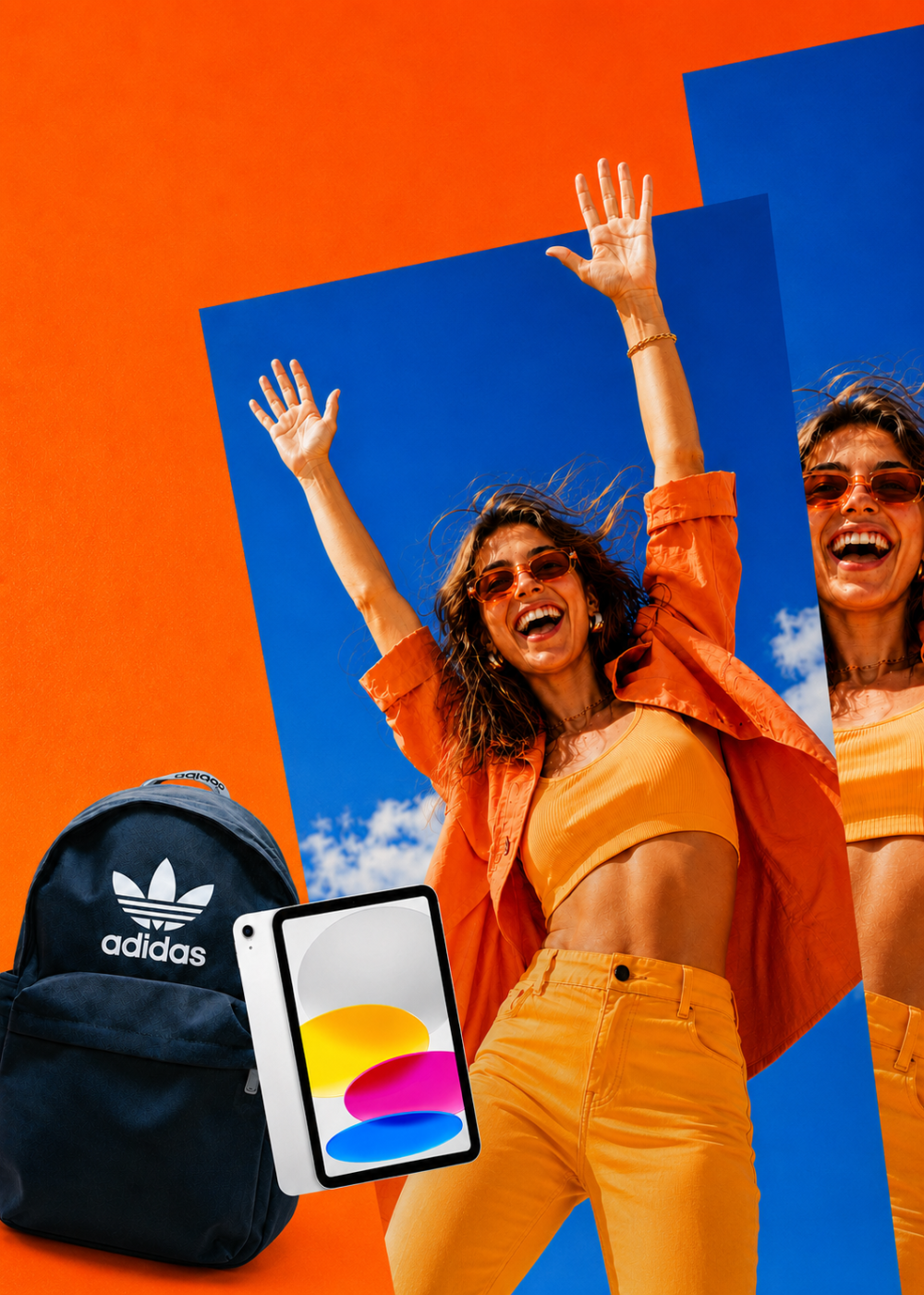Konkurs TRAFIŁO! w Outlet Park Szczecin – wersja mobilna grafiki z nagrodami: iPad i plecak adidas