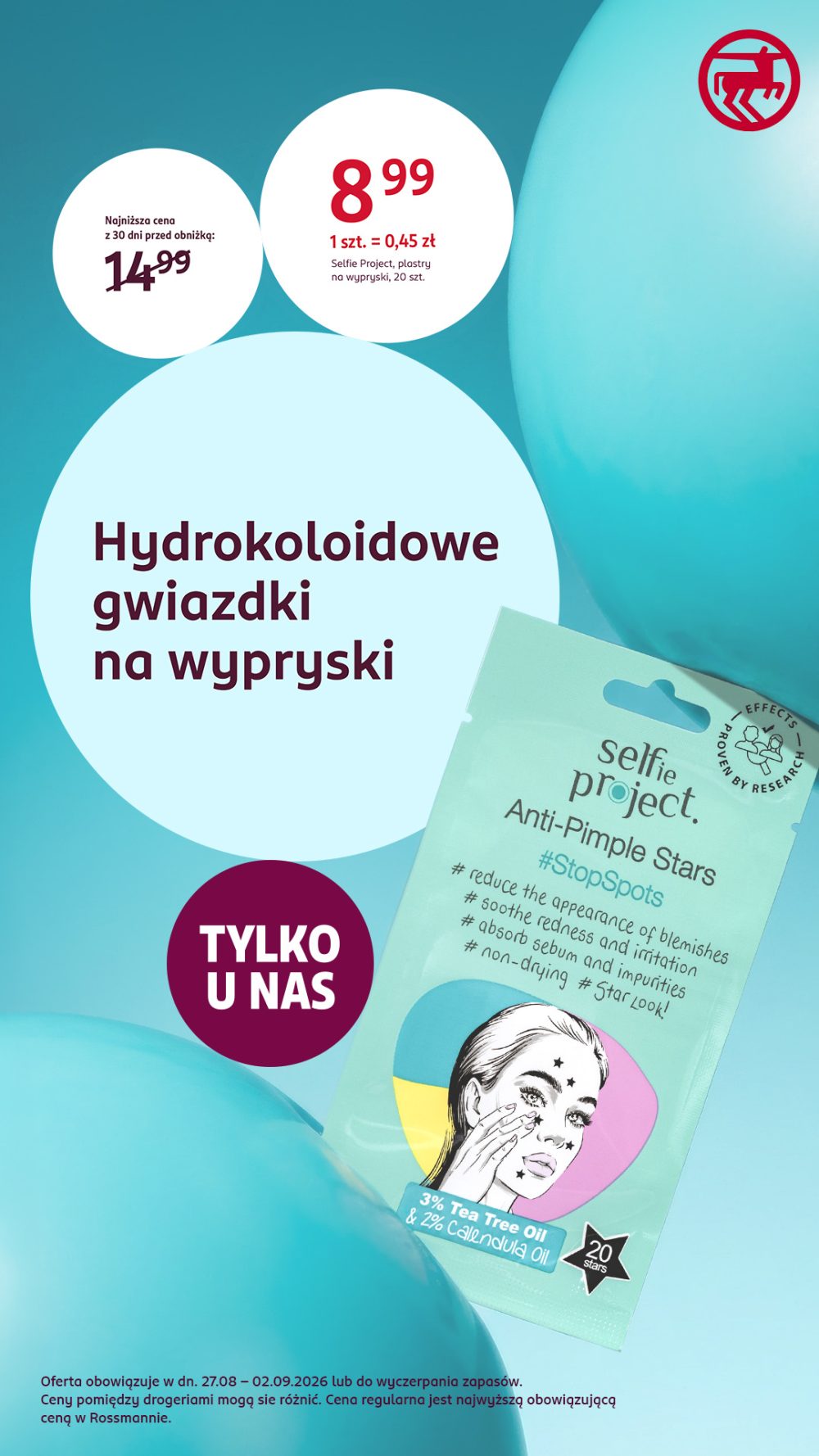 Opakowanie hydrokoloidowych gwiazdek na wypryski Selfie Project #StopSp