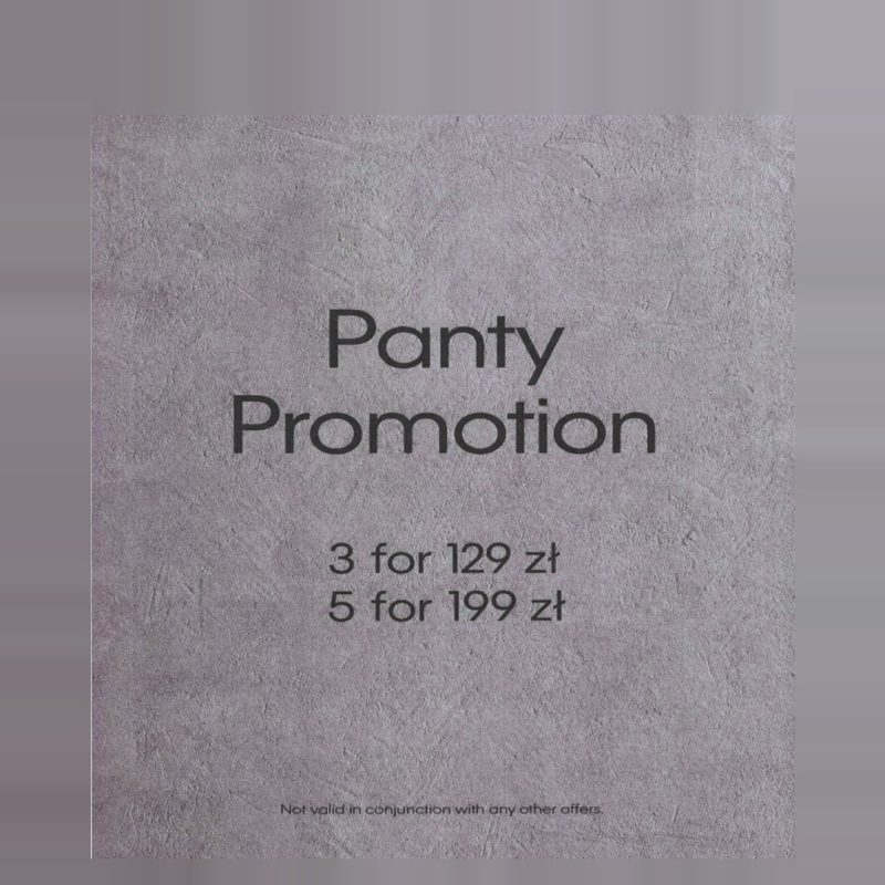 Grafika promocji Calvin Klein w Outlet Park Szczecin: Panty Promotion, 3 za 129 zł, 5 za 199 zł