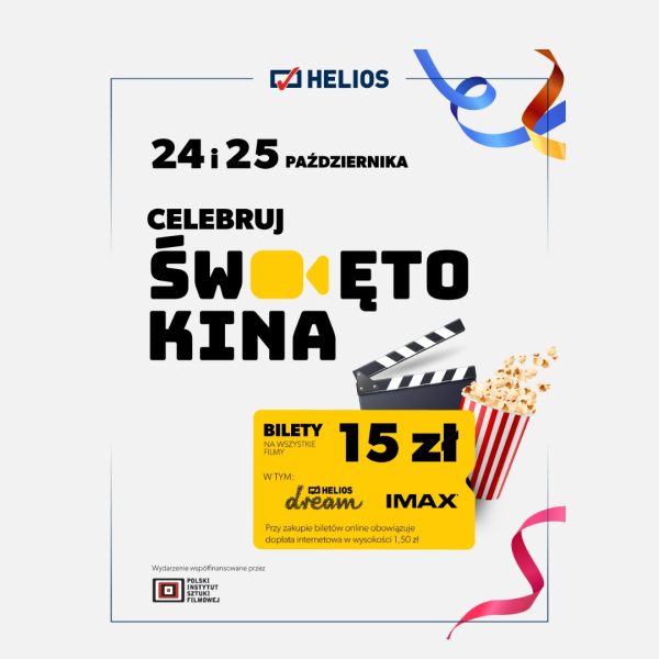 Helios – Święto Kina, bilety na wszystkie filmy po 15 zł, Outlet Park Szczecin